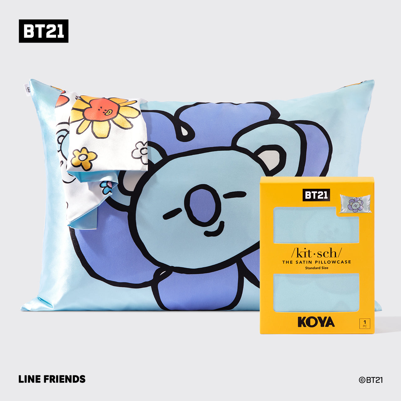 kitsch-x-bt21-satin-kopfkissenbezug-koya-standard image 2