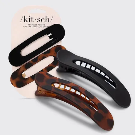kitsch-black-tort-flat-lay-claw-clips-2pc-set-flache-haarklammern image 1