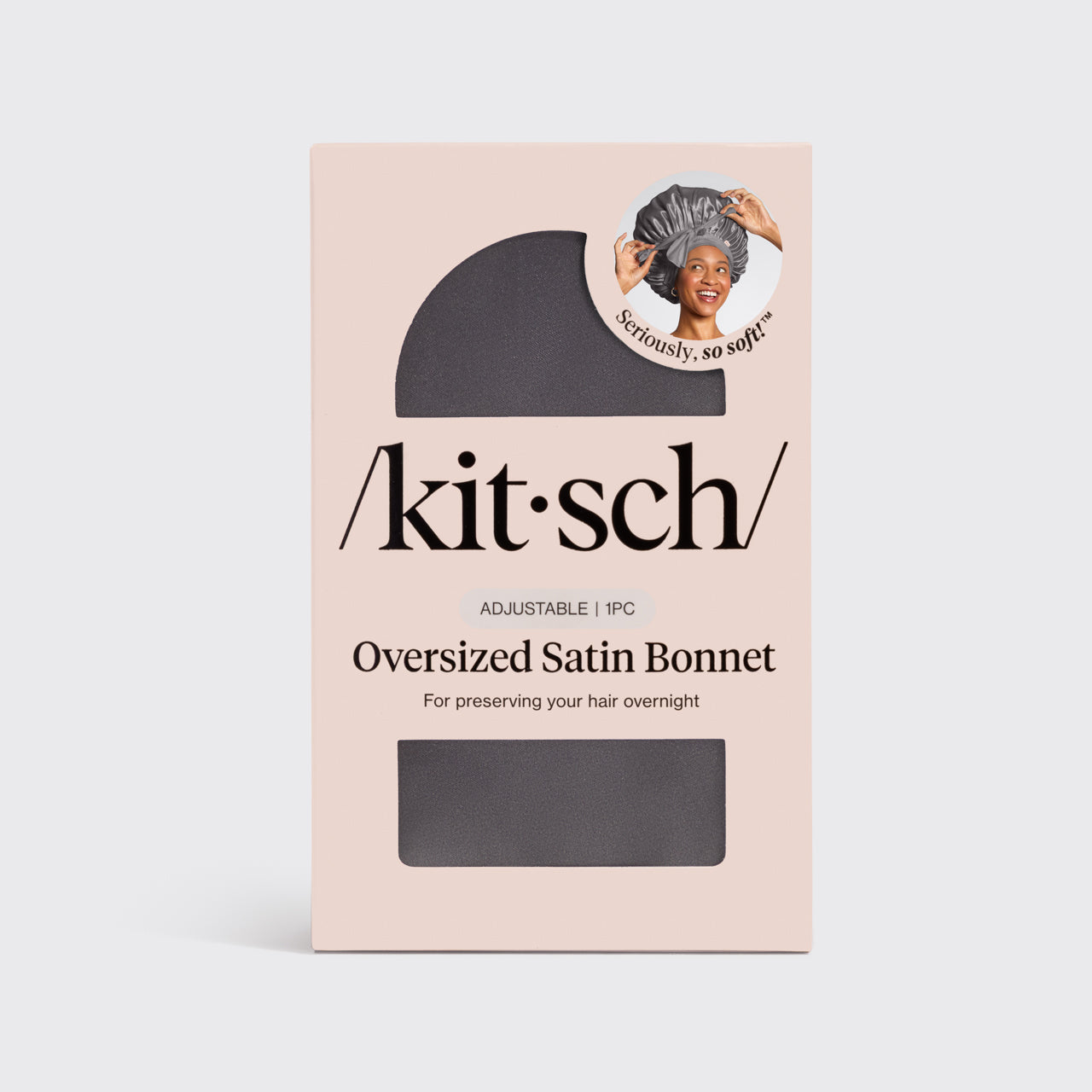 kitsch-charcoal-oversized-satin-bonnet-satin-schlafhaube image 4