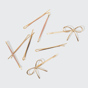 kitsch-metal-enamel-puffy-bow-bobby-pins-8er-set-rosewood image 8