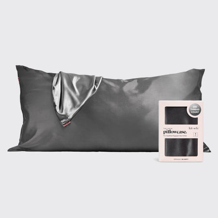 kitsch-satin-kissenbezug-charcoal-king-91x48-cm-mit-rei-verschluss-2er-pack image 1