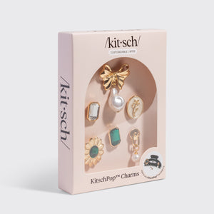 kitsch-kitschpop-charms-vintage-emerald-6-wechsel-charms-gr-n-gold image 7