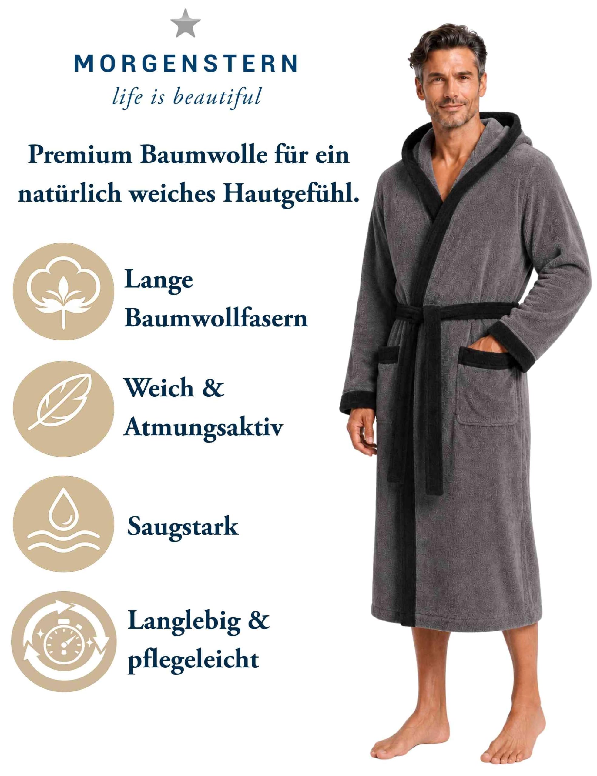morgenstern-cadiz-bademantel-herren-mit-kapuze-frottee-100-baumwolle-lang image 2