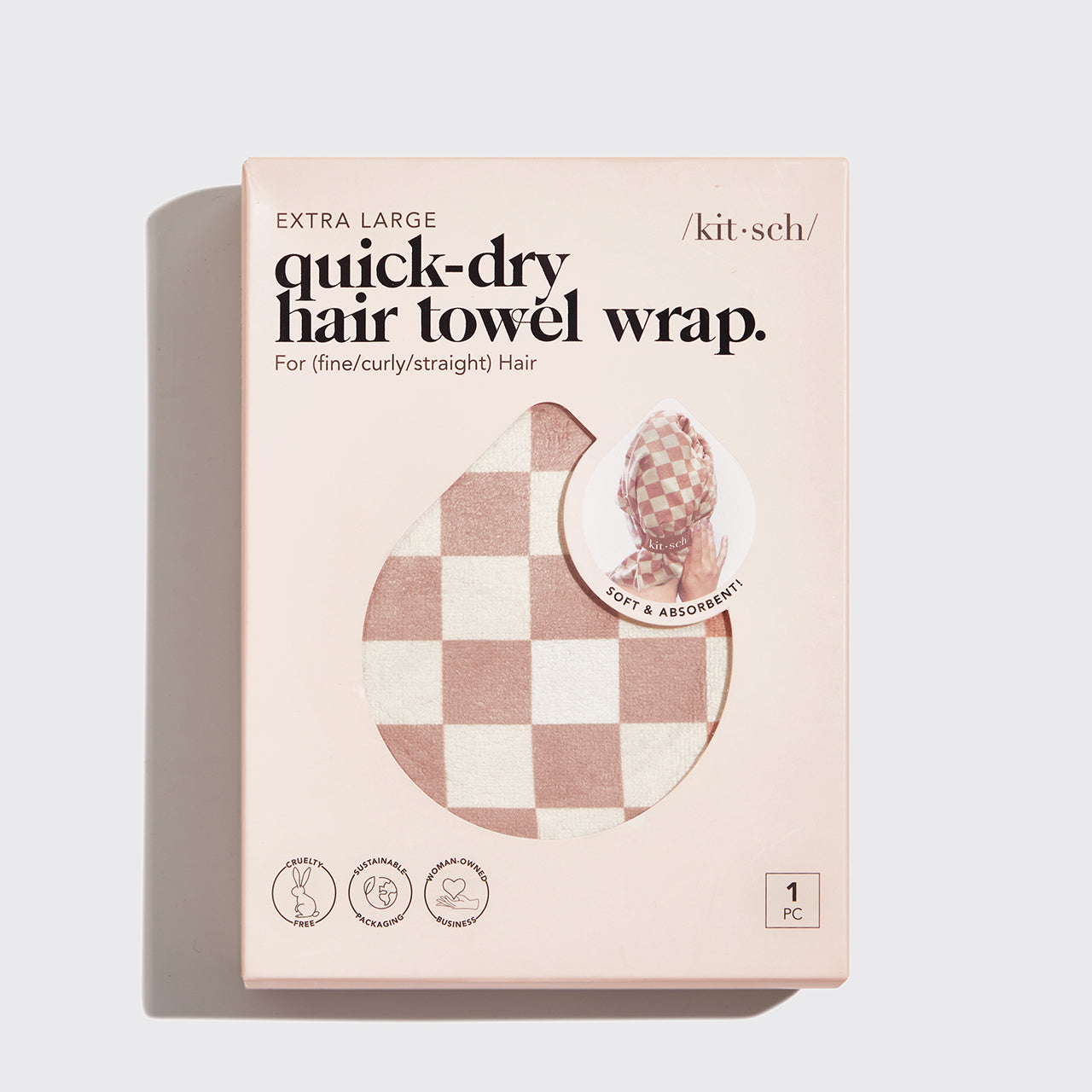 kitsch-satin-lined-flexi-shower-cap-xl-hair-towel-bundle image 8