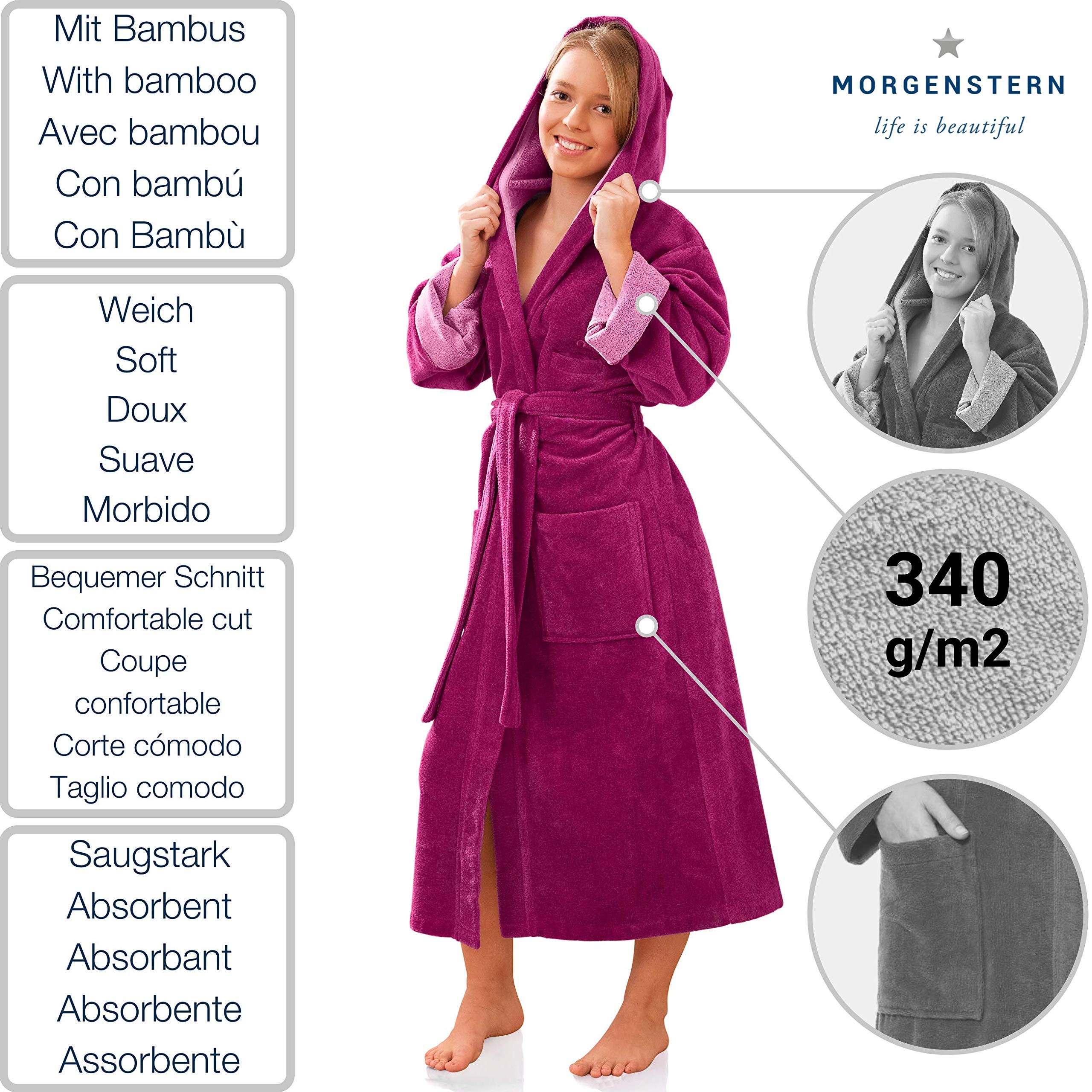 morgenstern-kinder-bademantel-mit-kapuze-frottee-velours-bademantel image 2