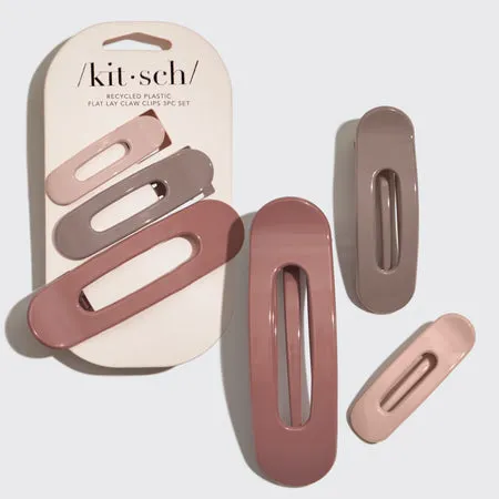 kitsch-flat-lay-claw-clip-3tlg-terracotta-flache-haarklammern image 1
