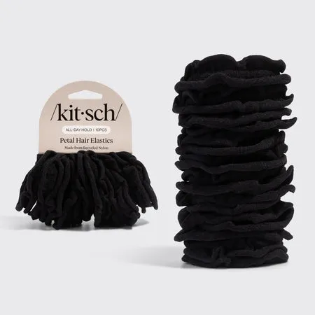 kitsch-black-petal-haargummis-bl-ten-design-in-schwarz image 1