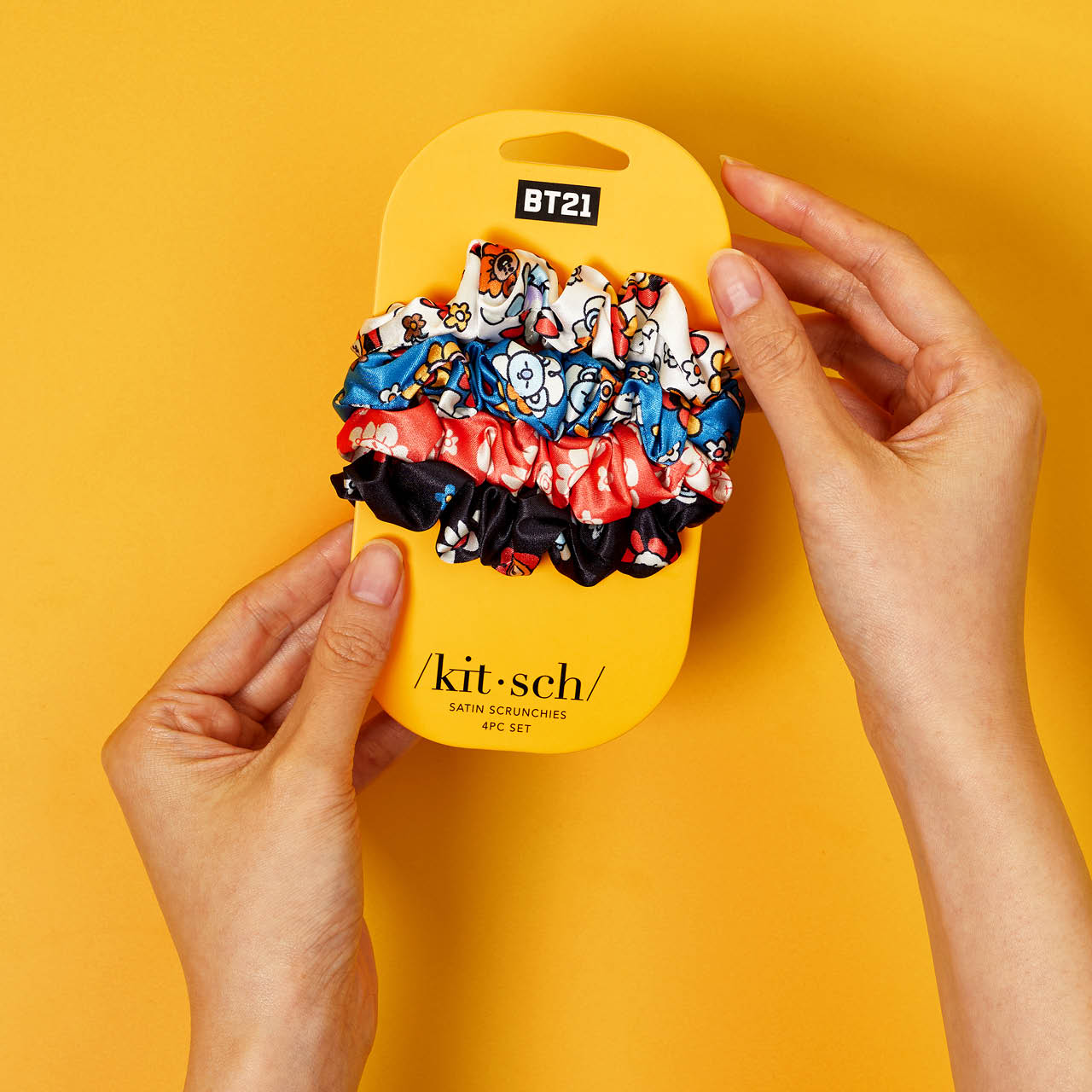 kitsch-x-bt21-satin-sleep-scrunchies-4pc-set-schlaf-scrunchies image 6