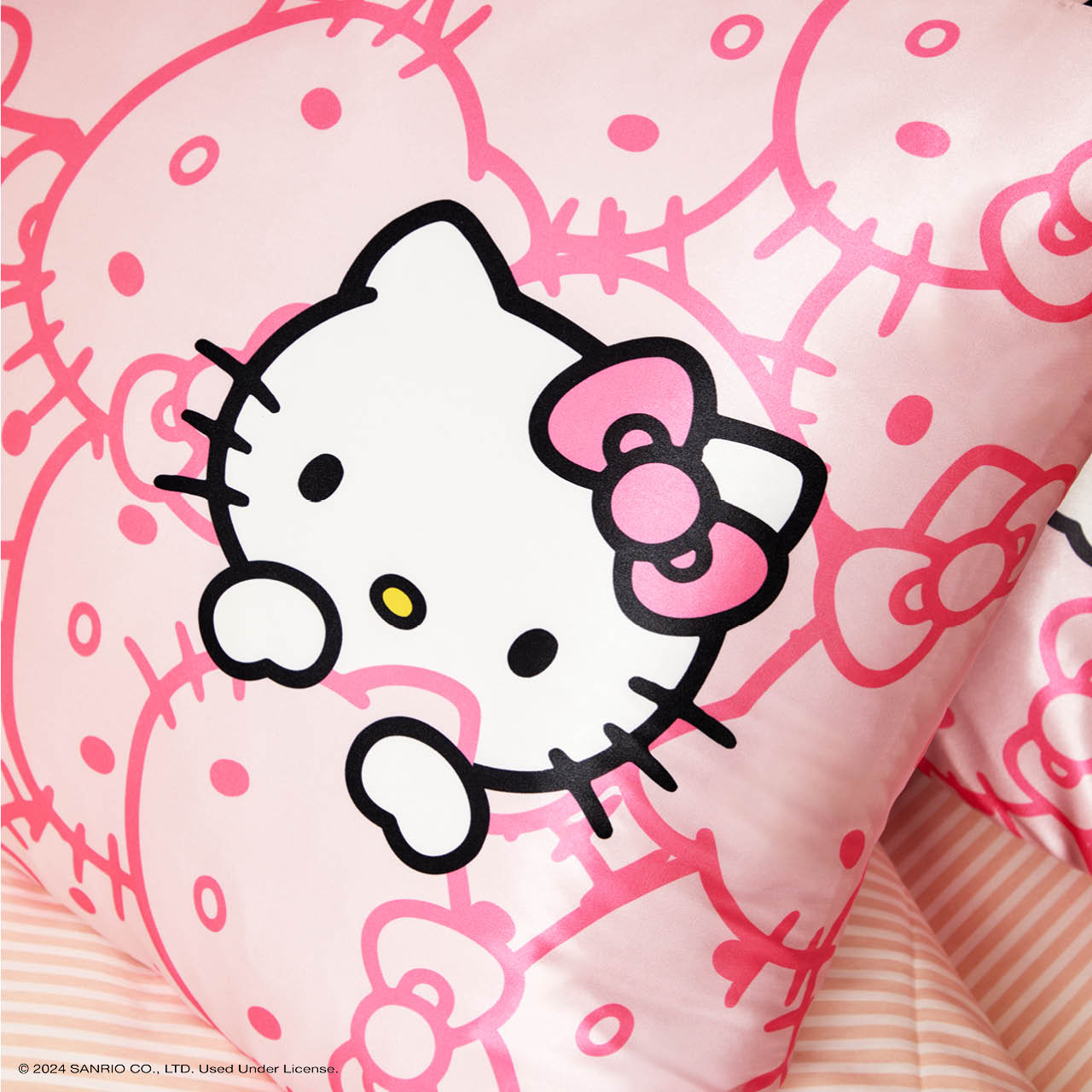 kitsch-x-hello-kitty-satin-kopfkissenbezug-pink-hello-kitty-faces-queen-standard image 4