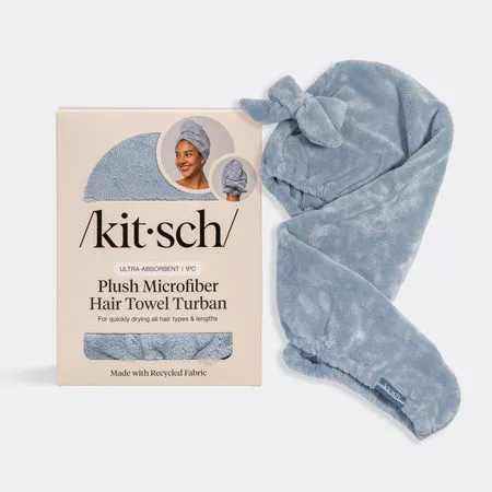 kitsch-coastal-blue-pl-sch-mikrofaser-haarturban-mit-schleife image 1