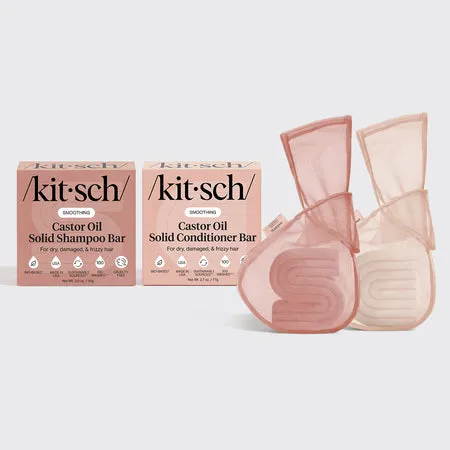 kitsch-castor-oil-shampoo-conditioner-combo-bar-saver-bags-bundle image 1