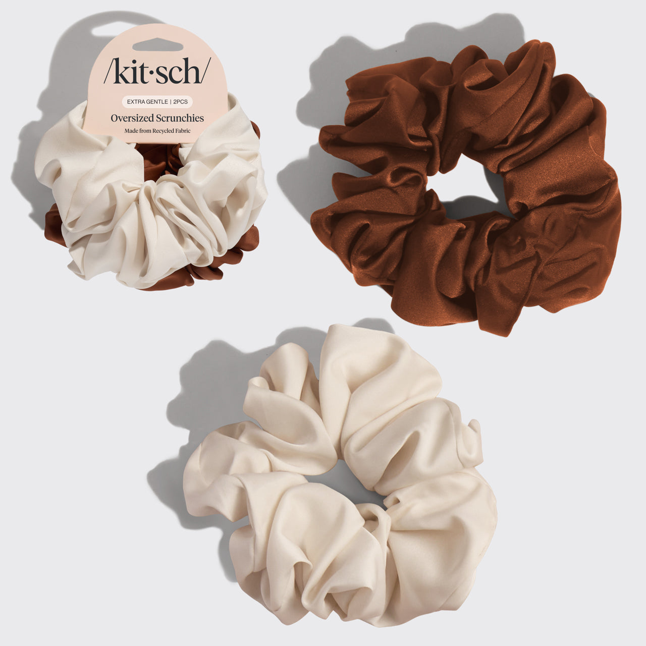 kitsch-cream-camel-oversized-scrunchies-xxl-haargummis-2er-set image 2