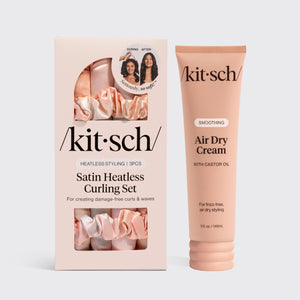 kitsch-no-heat-styling-duo-air-dry-cream-satin-heatless-curling-set image 8