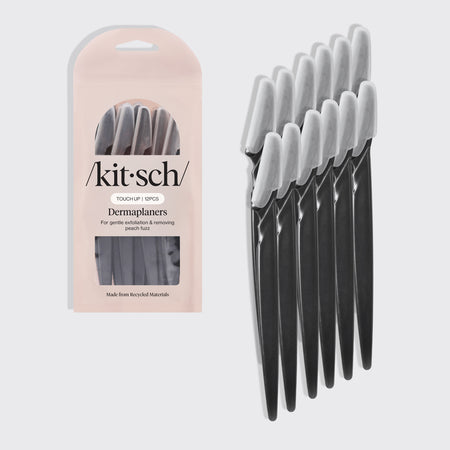 kitsch-recycled-plastic-dermaplaner-12er-set-schwarz-gesichtshaarentferner image 1
