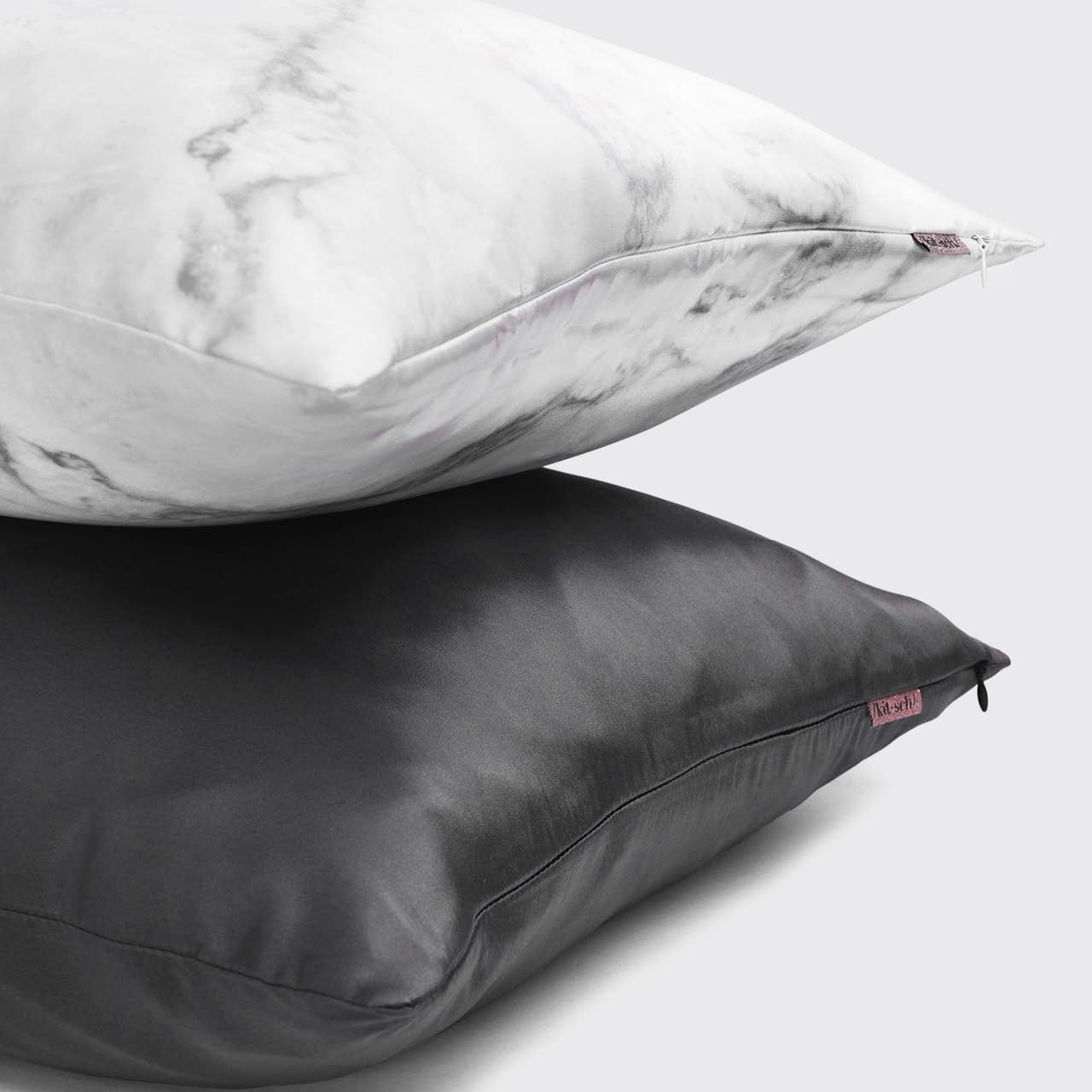 kitsch-satin-kissenbezug-charcoal-queen-standard-66x48-cm-mit-rei-verschluss-2er image 4