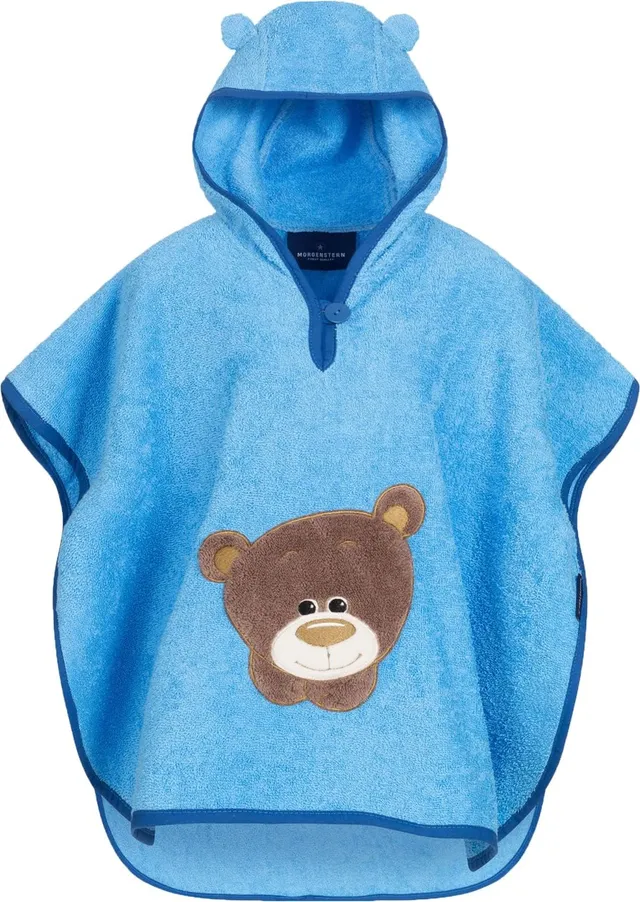 morgenstern-badeponcho-kinder-1-3-jahre-regenbogen-handtuchponcho-mit-kapuze-aus image 1