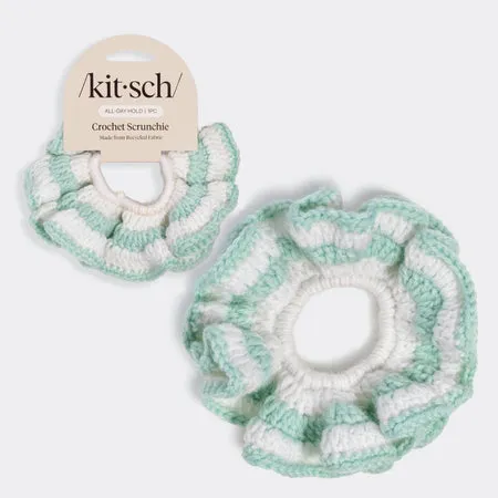 kitsch-crochet-scrunchie-seafoam-blue-h-kel-haargummi-aus-recycling-stoff image 1