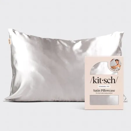 kitsch-satin-kissenbezug-silber-2er-pack-standard-queen-seiden-kissenbezug image 1
