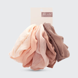 kitsch-crepe-scrunchies-terracotta-5er-set image 4