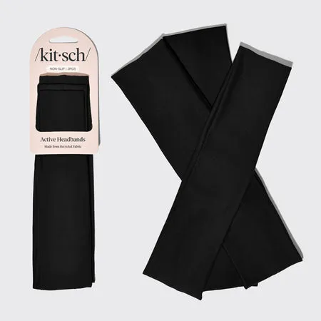 kitsch-black-active-headbands-stirnband-3er-set-schwarz image 1