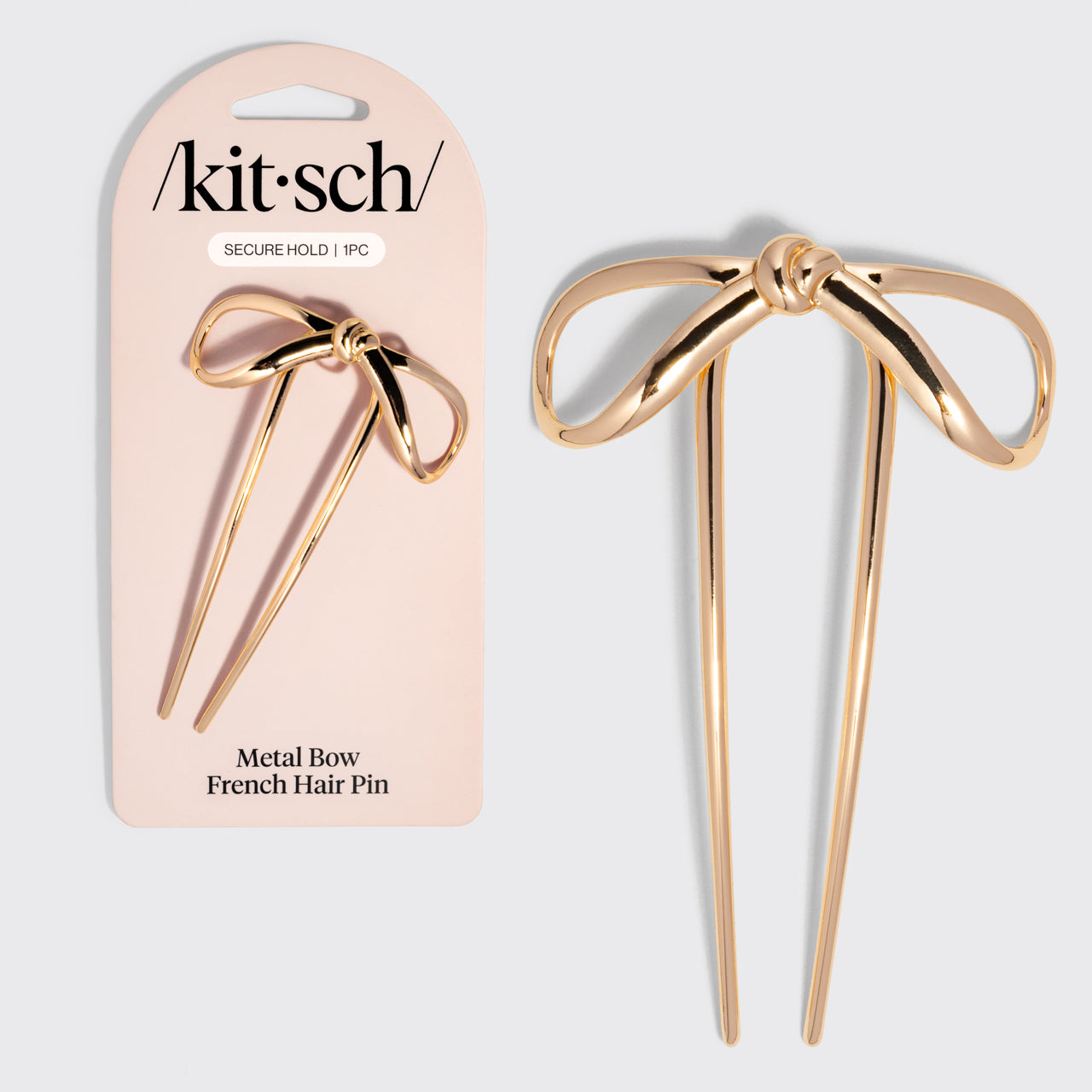 kitsch-gold-bow-french-hair-pin-mini-haarstift-schleife image 2