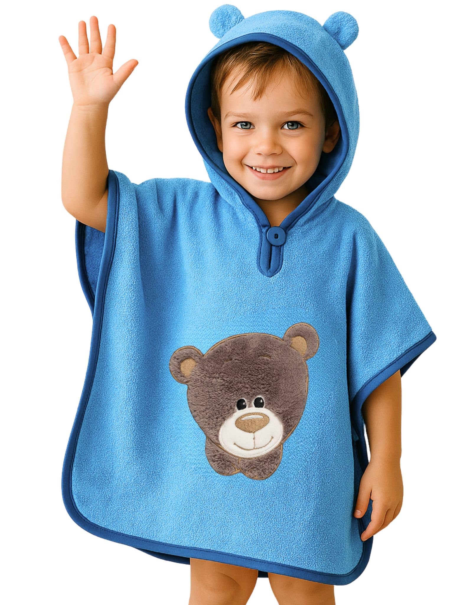 morgenstern-badeponcho-kinder-1-3-jahre-regenbogen-handtuchponcho-mit-kapuze-aus image 2