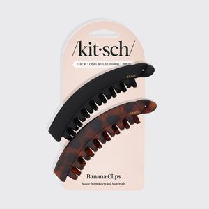 kitsch-banana-clip-2er-set-haarspange-schwarz-tortoise image 5