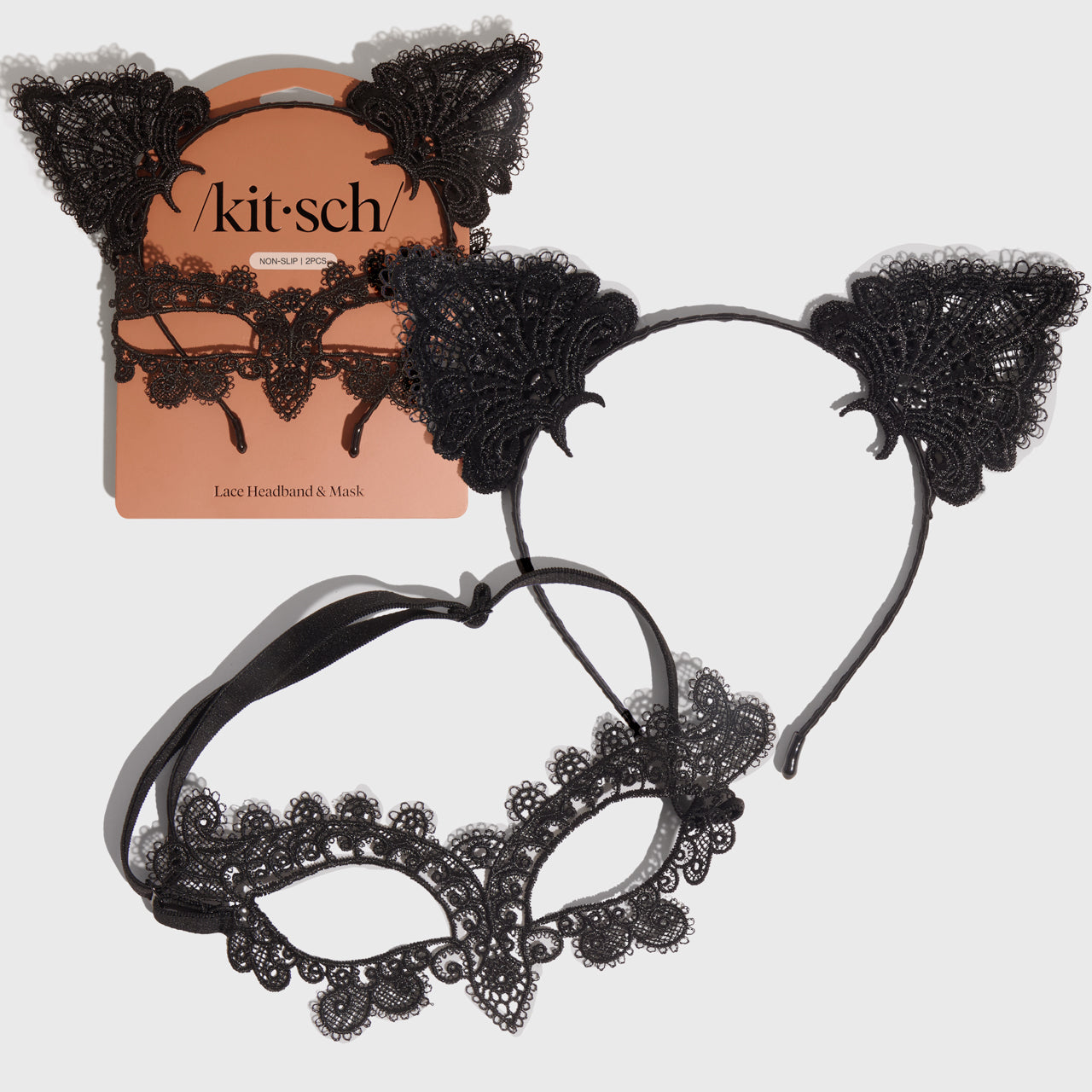 kitsch-black-cat-lace-stirnband-und-maske-set image 2