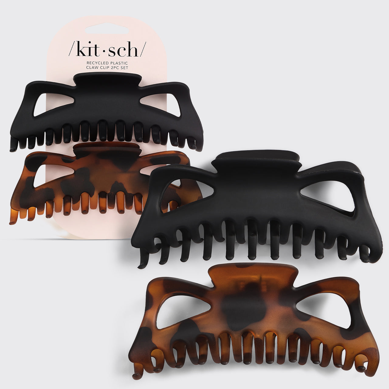 kitsch-classic-claw-clips-jumbo-14-cm-schwarz-tort-2er-set image 2