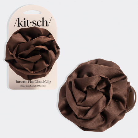 kitsch-satin-rosette-flat-cloud-clip-haarklammer-medium-chocolate image 1