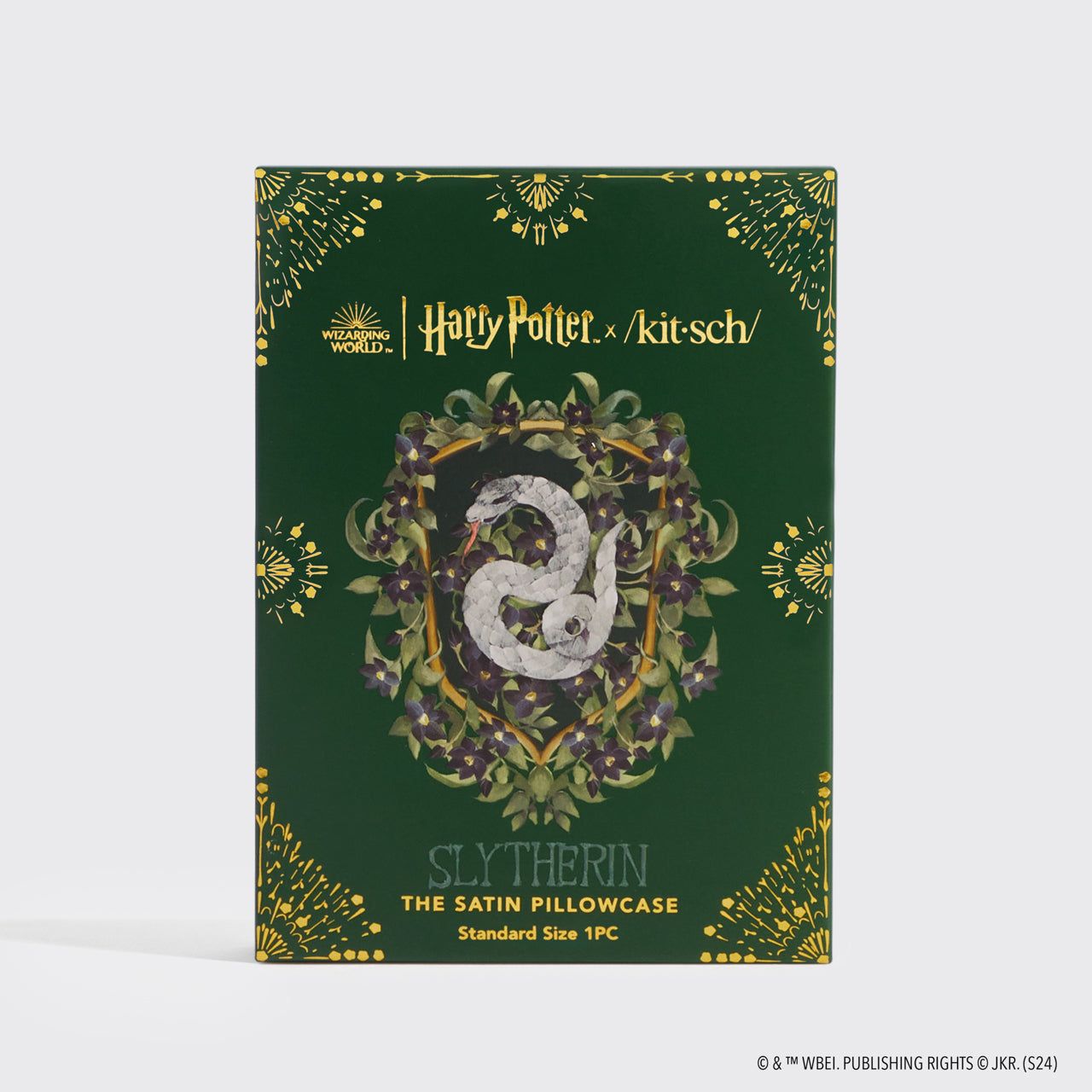 kitsch-x-harry-potter-satin-kopfkissenbezug-slytherin-einzelpack image 4
