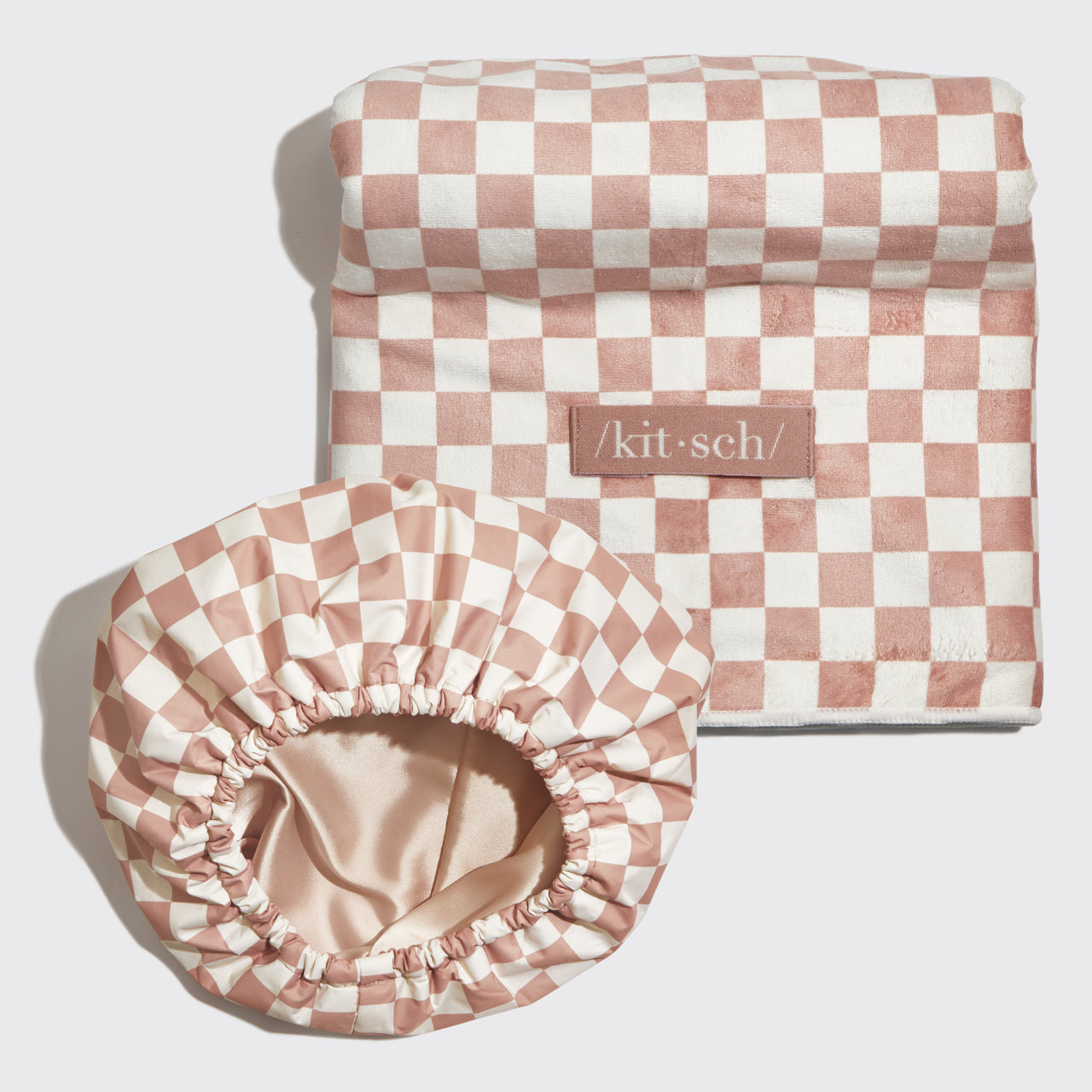 kitsch-flexi-shower-cap-xl-hair-towel-2er-set-terracotta image 4