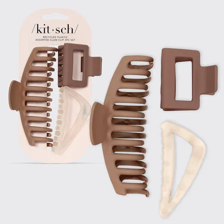 kitsch-recycled-plastic-assorted-claw-clip-3er-set-oversized-haarkralle image 1