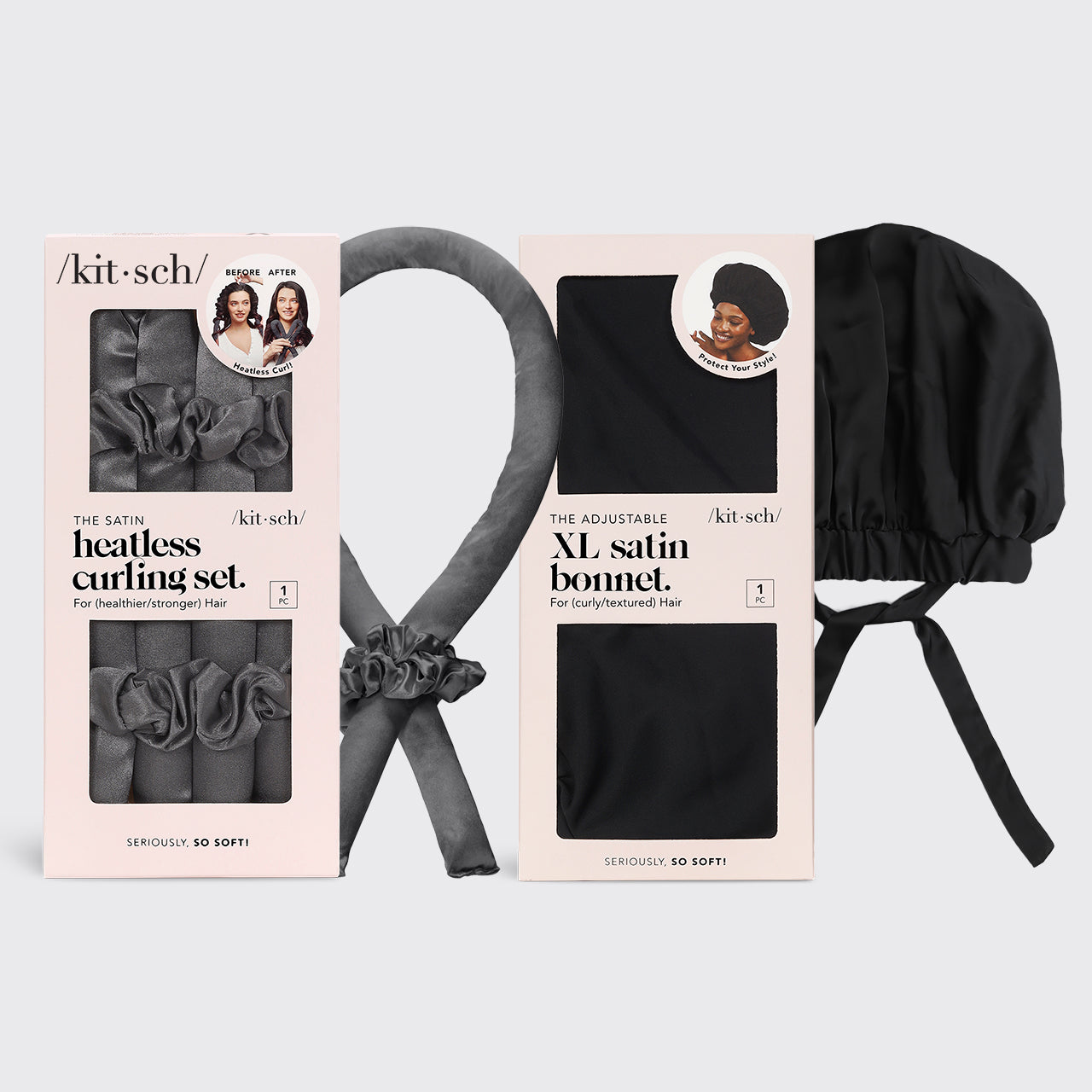 kitsch-charcoal-black-nighttime-blowout-routine-heatless-locken-set-mit-satin-bo image 2