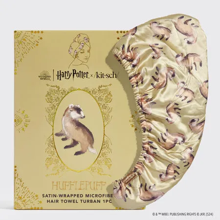 kitsch-x-harry-potter-satin-wrapped-haartuch-hufflepuff-haarturban image 1