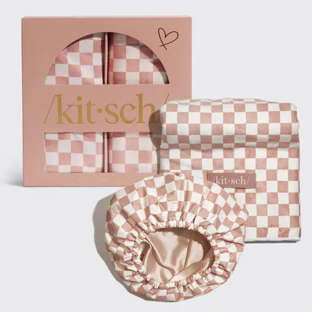kitsch-flexi-shower-cap-xl-hair-towel-2er-set-terracotta image 1