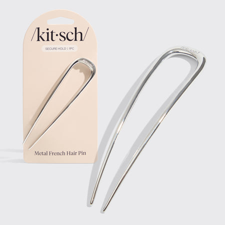 kitsch-silver-french-hair-pin-franz-sische-metall-haarspange-silber image 1