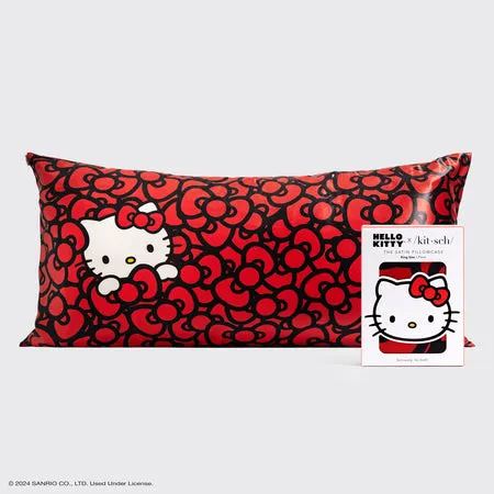 kitsch-x-hello-kitty-satin-kopfkissenbezug-kitty-bathes-in-a-sea-of-bows-king image 1