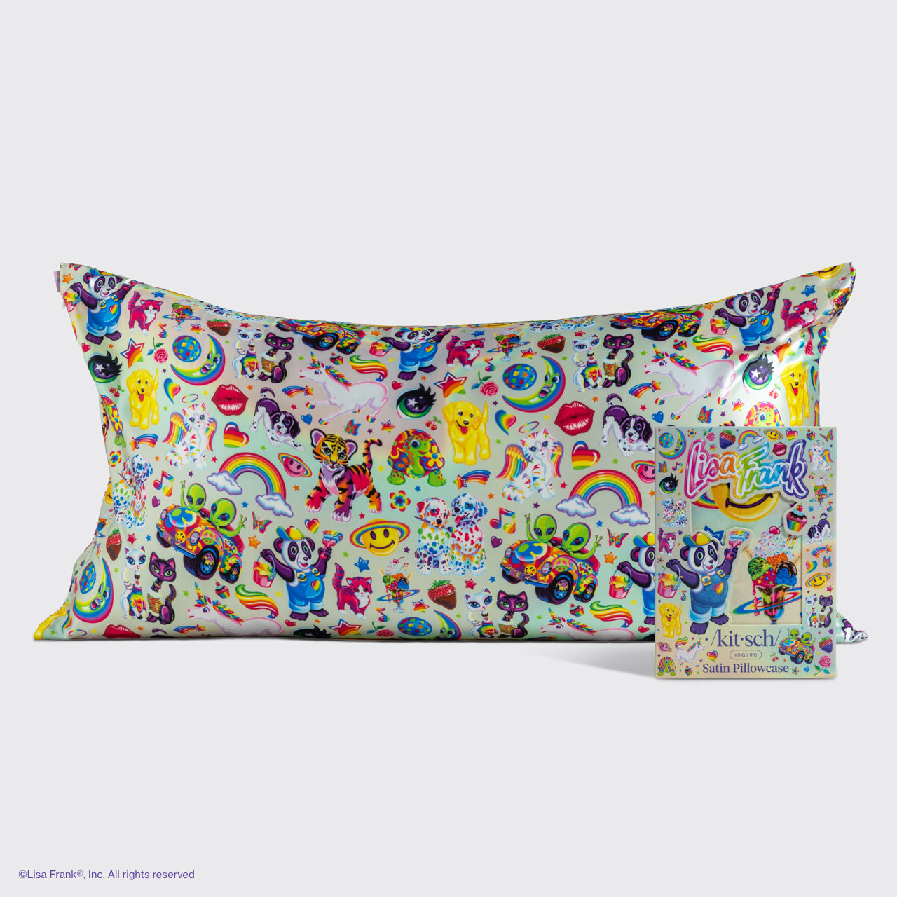 kitsch-x-lisa-frank-satin-kissenbezug-fantastic-world-king-einzelbezug image 2