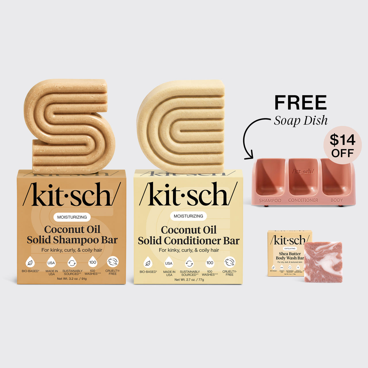 kitsch-coconut-oil-shampoo-conditioner-bar-bundle-mit-seifenschale-terracotta image 2