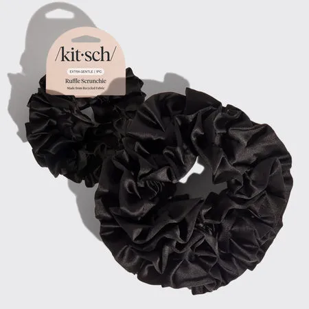 kitsch-black-ruffle-scrunchie-haargummi-schwarz image 1