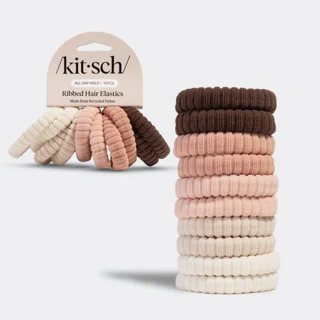 kitsch-blush-ribbed-haargummis-gerippt-no-slip-in-rosa image 1