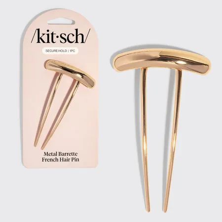 kitsch-gold-metal-barrette-french-hair-pin-mini-kleine-haarspange-gold image 1