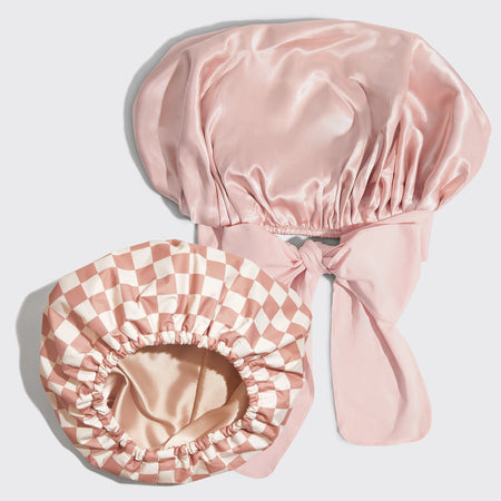 kitsch-satin-flexi-duschhaube-blush-satin-bonnet-set image 1