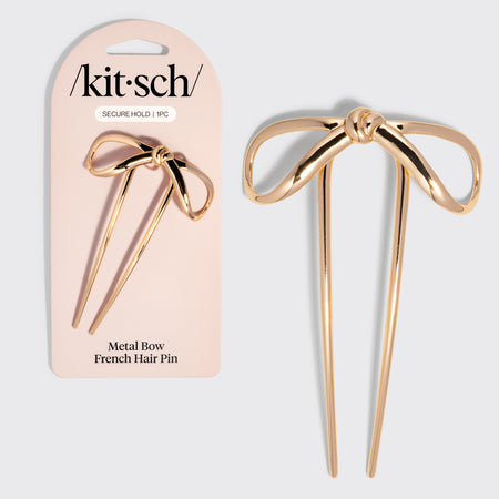 kitsch-gold-bow-french-hair-pin-mini-haarstift-schleife image 1