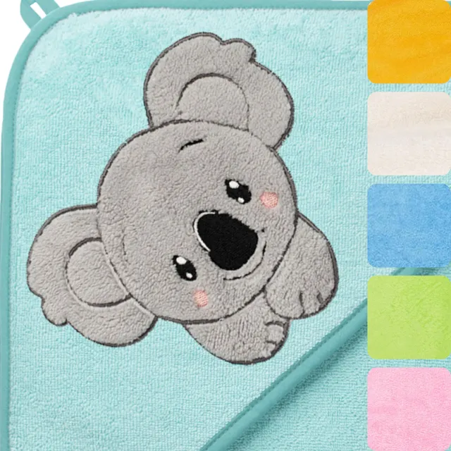 morgenstern-kapuzenhandtuch-kinder-baby-100x100-cm-koala-100-baumwolle image 1