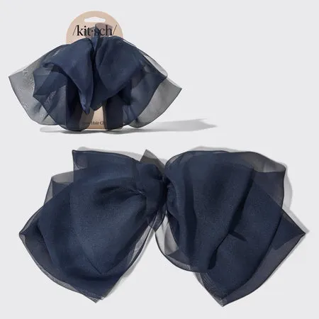 kitsch-blue-orchid-chiffon-bow-haarspange image 1