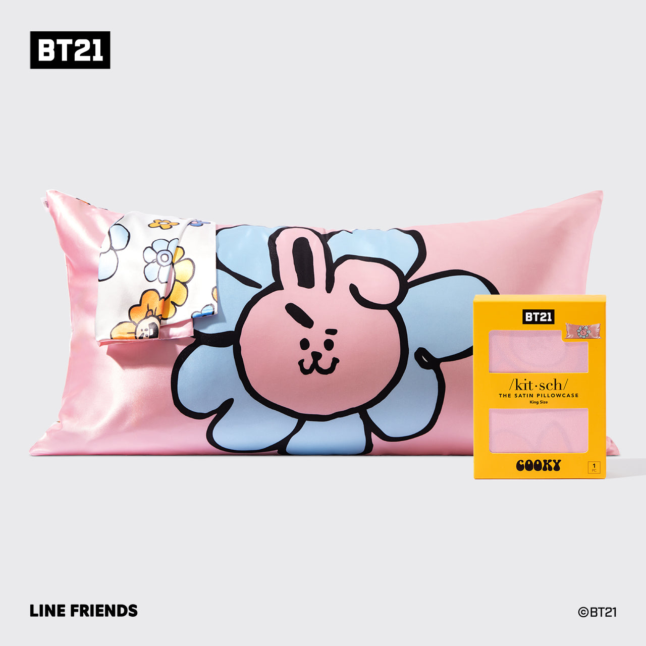kitsch-x-bt21-satin-kissenbezug-cooky-king image 2