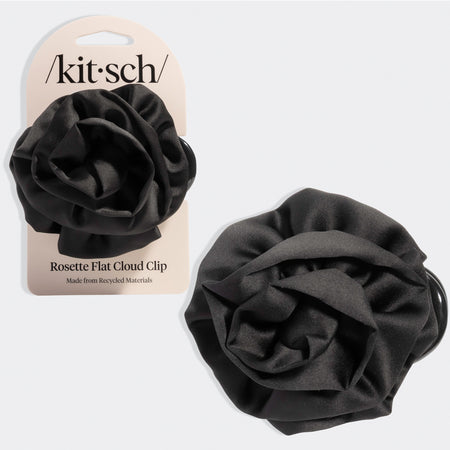 kitsch-satin-rosette-flat-cloud-clip-black-medium-haarspange-mit-satin-rosette image 1