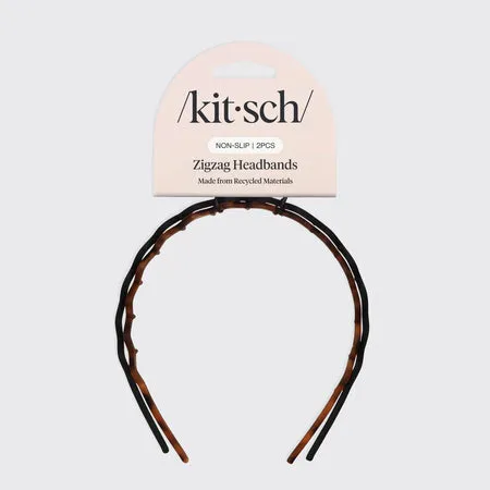 kitsch-zig-zag-haarreif-2er-set-schwarz-tort image 1